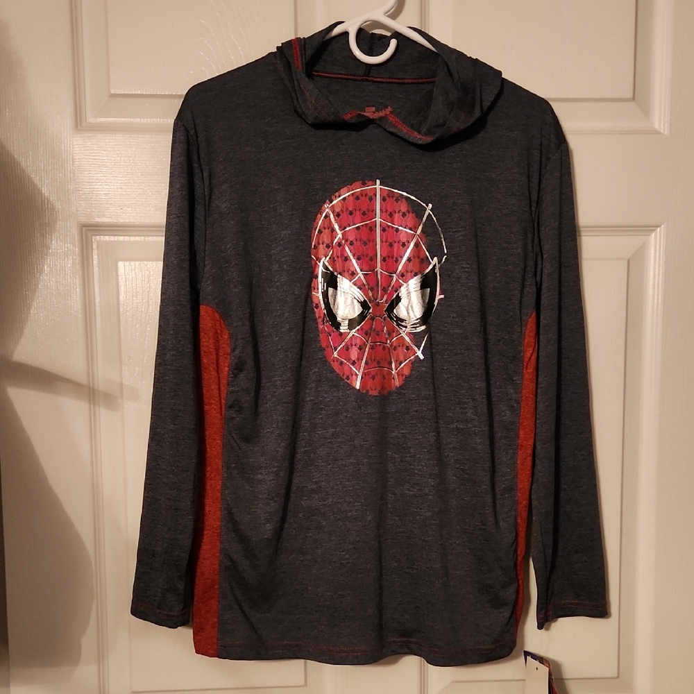 NWT Marvel Spider-Man Gray and Red Lightweight Hoodie